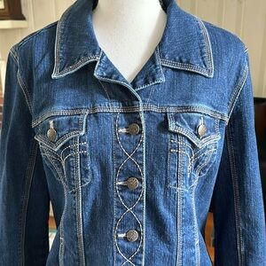 Live a Little Beautiful Jean Jacket Size L - Like New